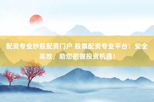 配资专业炒股配资门户 股票配资专业平台：安全高效，助您把握投资机遇！