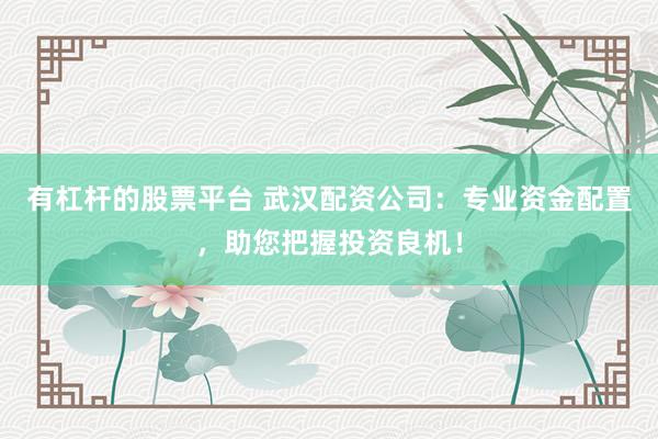 有杠杆的股票平台 武汉配资公司：专业资金配置，助您把握投资良机！