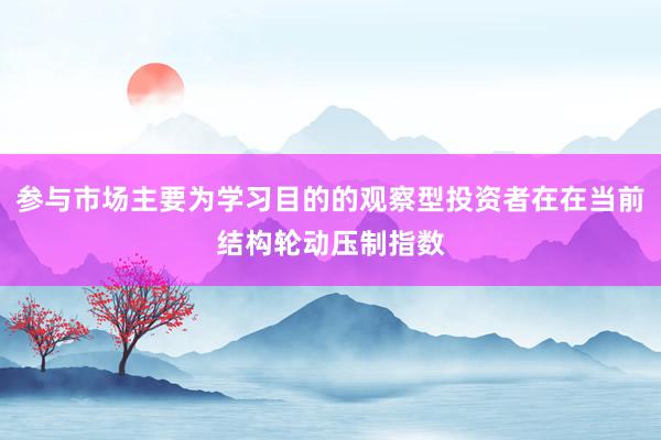 参与市场主要为学习目的的观察型投资者在在当前结构轮动压制指数