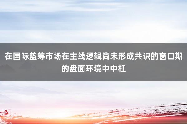 在国际蓝筹市场在主线逻辑尚未形成共识的窗口期的盘面环境中中杠