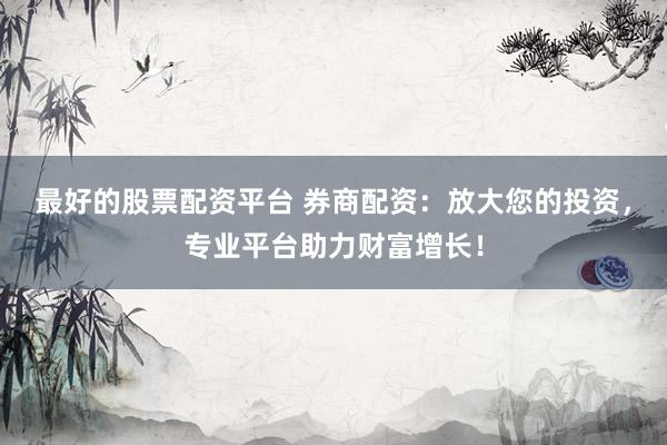 最好的股票配资平台 券商配资：放大您的投资，专业平台助力财富增长！