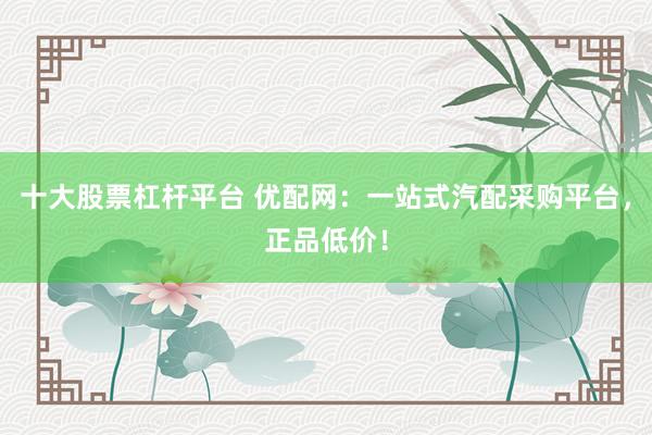 十大股票杠杆平台 优配网：一站式汽配采购平台，正品低价！